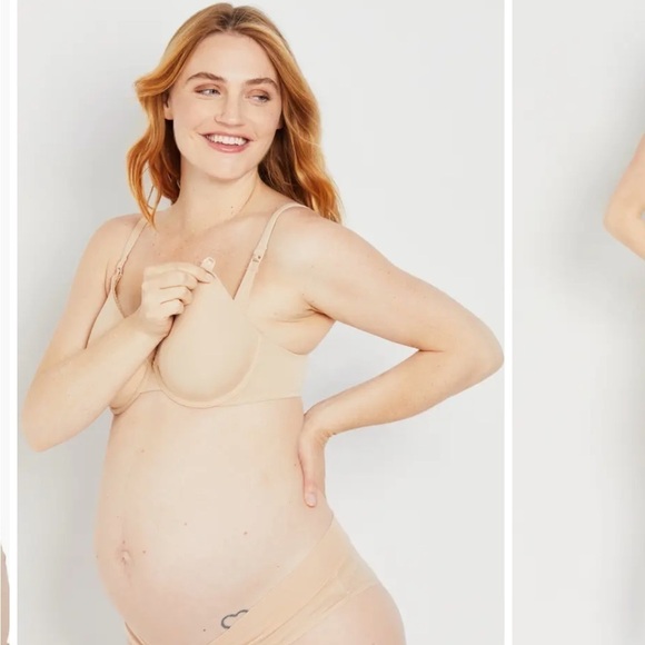 Motherhood Maternity / padded Nursing t-shirt Bra full coverage nude 34F 34DDD - Picture 1 of 6